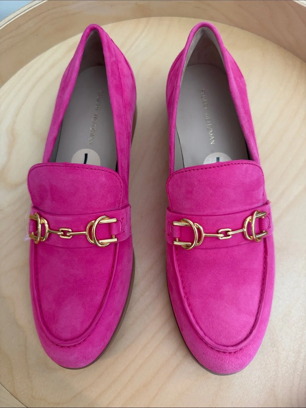 NWT STUART WEITZMAN Owen Buckle Loafer in Peonia Hot Pink Size 7 - Picture 5 of 12